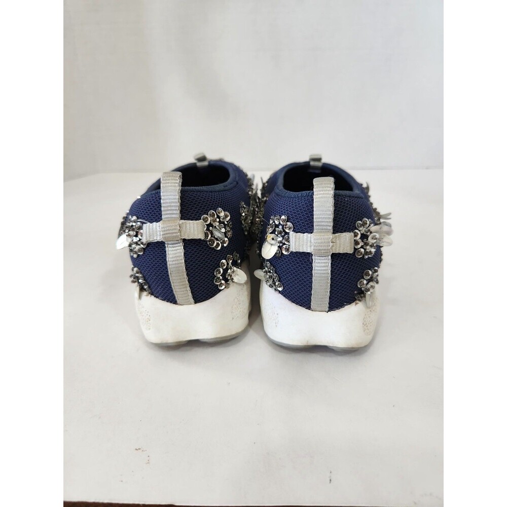Dior Navy Blue Mesh Fusion Embellished Slip On Sneakers Size 38 With Box - Picture 4 of 10